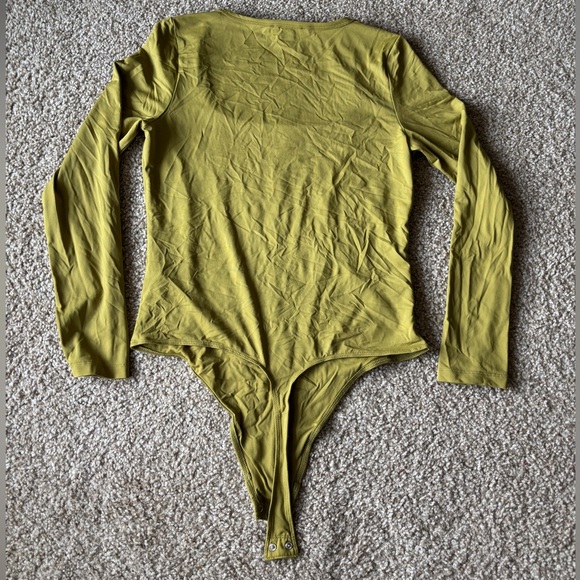 House of Harlow 1960 Large Bodysuit Long Sleeve Top Green Stretchy Boho Designer - Picture 4 of 5